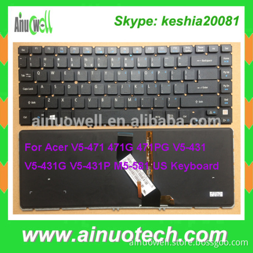 Hot selling US Laptop Keyboard for Acer V5 V5-471 471G 471PG V5-431 V5-431G V5-431P M5-581 US Keyboard backlit Wholesale Price